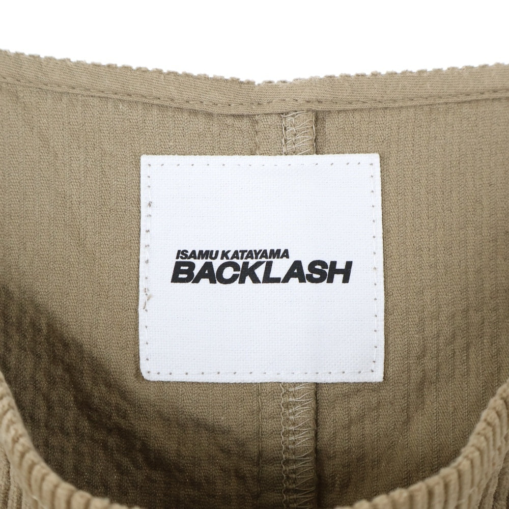 ISAMU KATAYAMA BACKLASH(イサムカタヤマバックラッシュ) STRETCH CORDUROY GARENT-DYED PULLOVER ストレッチコーデュロイ ガーメントダイ プルオーバー 長袖カットソー ブラウン 2028-02