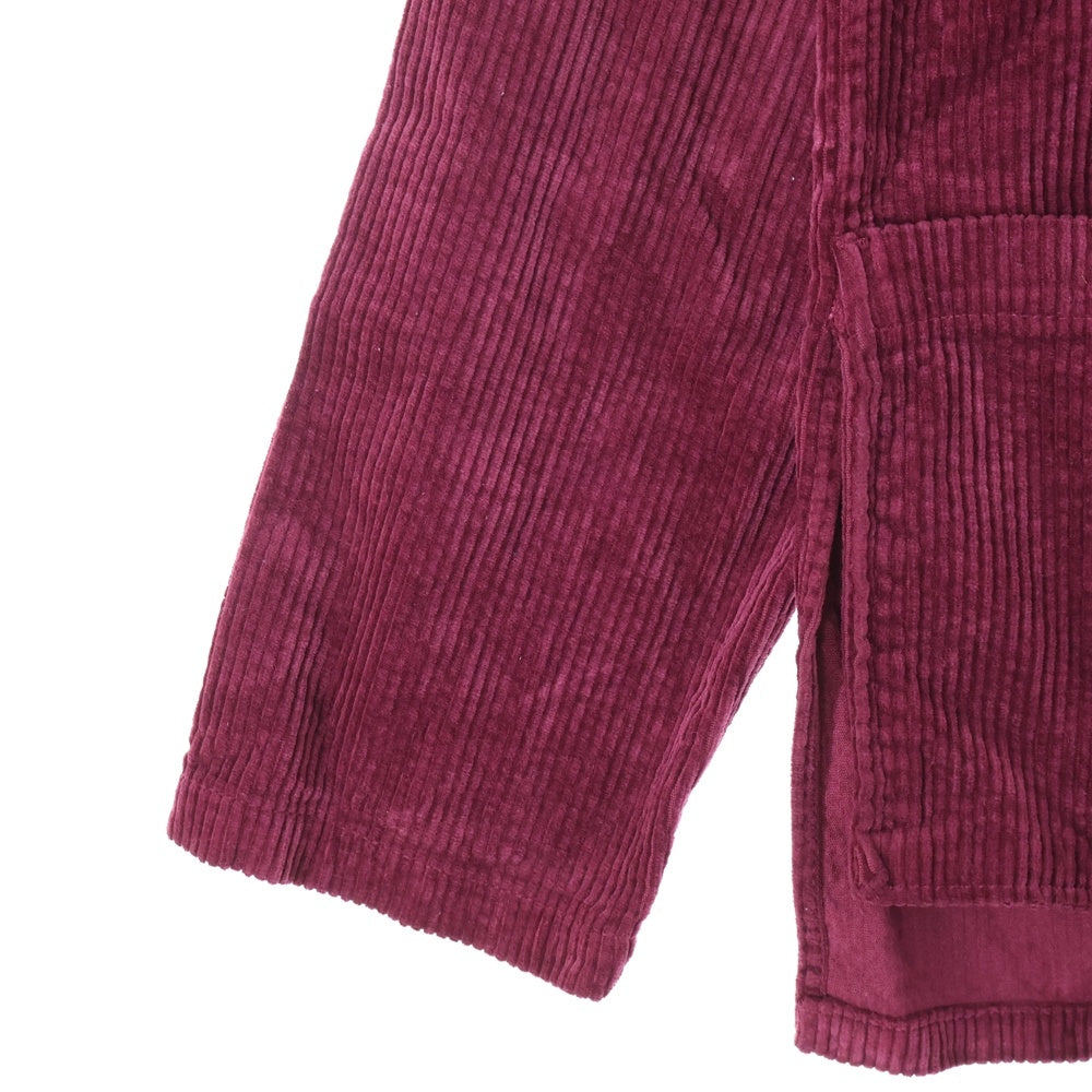 ISAMU KATAYAMA BACKLASH(イサムカタヤマバックラッシュ) STRETCH CORDUROY GARENT-DYED PULLOVER ストレッチコーデュロイ ガーメントダイ プルオーバー 長袖カットソー バーガンディ 2028-02