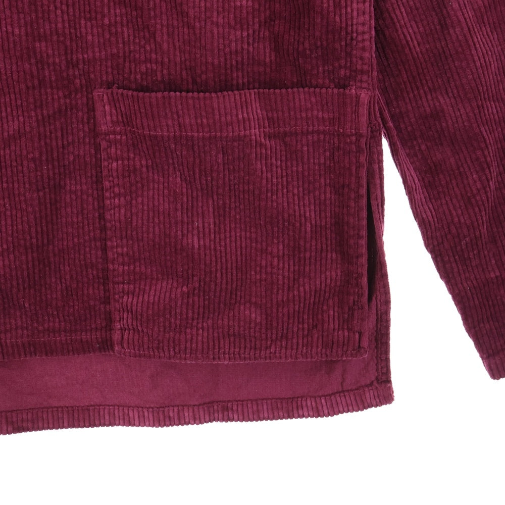 ISAMU KATAYAMA BACKLASH(イサムカタヤマバックラッシュ) STRETCH CORDUROY GARENT-DYED PULLOVER ストレッチコーデュロイ ガーメントダイ プルオーバー 長袖カットソー バーガンディ 2028-02