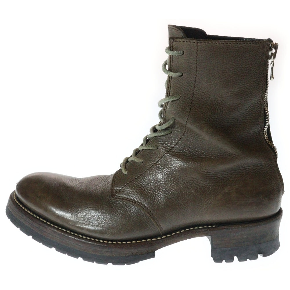 THEE OLD CIRCUS(ジオールドサーカス) LACE UP BACK ZIP BOOTS リリィレザー レースアップ バックジップ ブーツ ブラウン CB-912