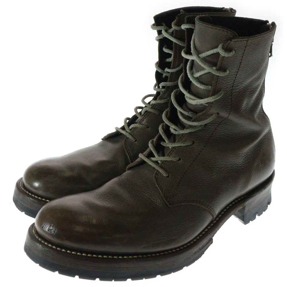 THEE OLD CIRCUS(ジオールドサーカス) LACE UP BACK ZIP BOOTS リリィレザー レースアップ バックジップ ブーツ ブラウン CB-912