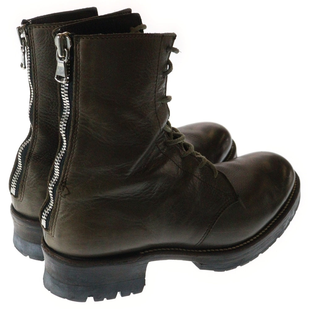 THEE OLD CIRCUS(ジオールドサーカス) LACE UP BACK ZIP BOOTS リリィレザー レースアップ バックジップ ブーツ ブラウン CB-912