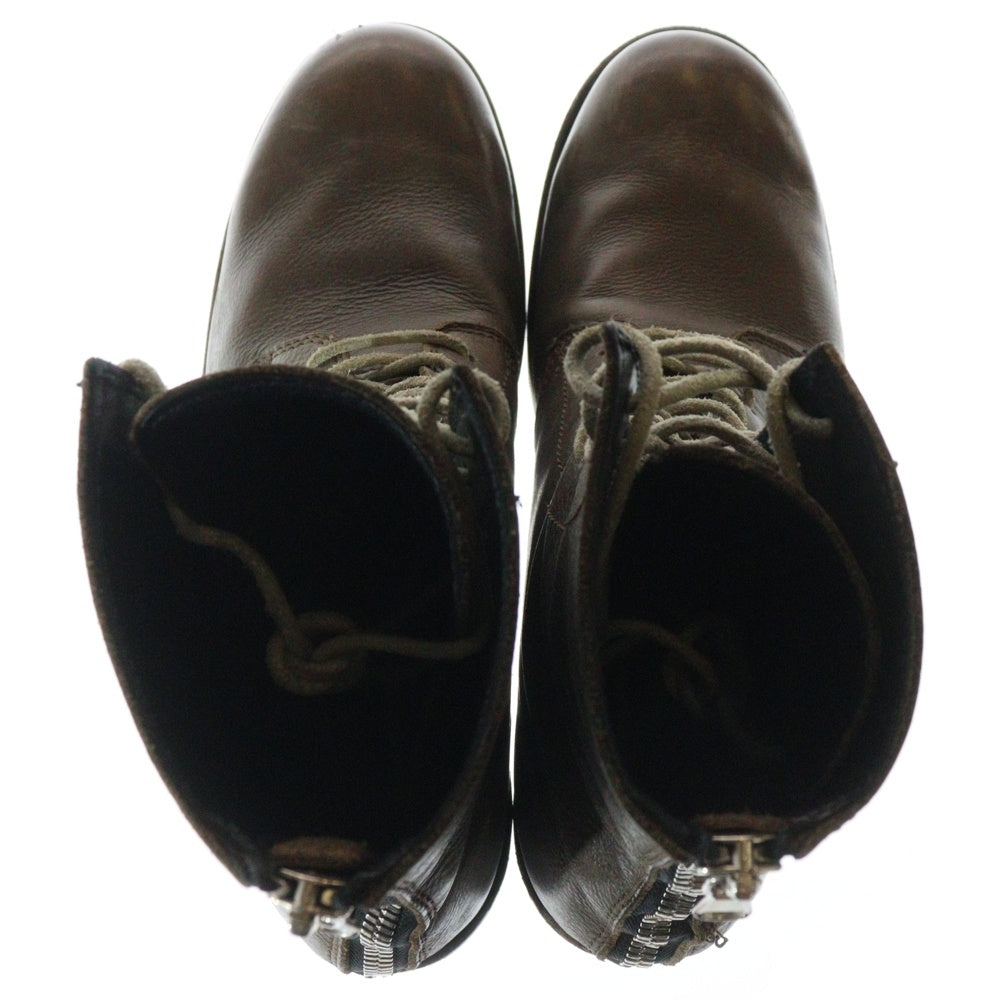 THEE OLD CIRCUS(ジオールドサーカス) LACE UP BACK ZIP BOOTS リリィレザー レースアップ バックジップ ブーツ ブラウン CB-912