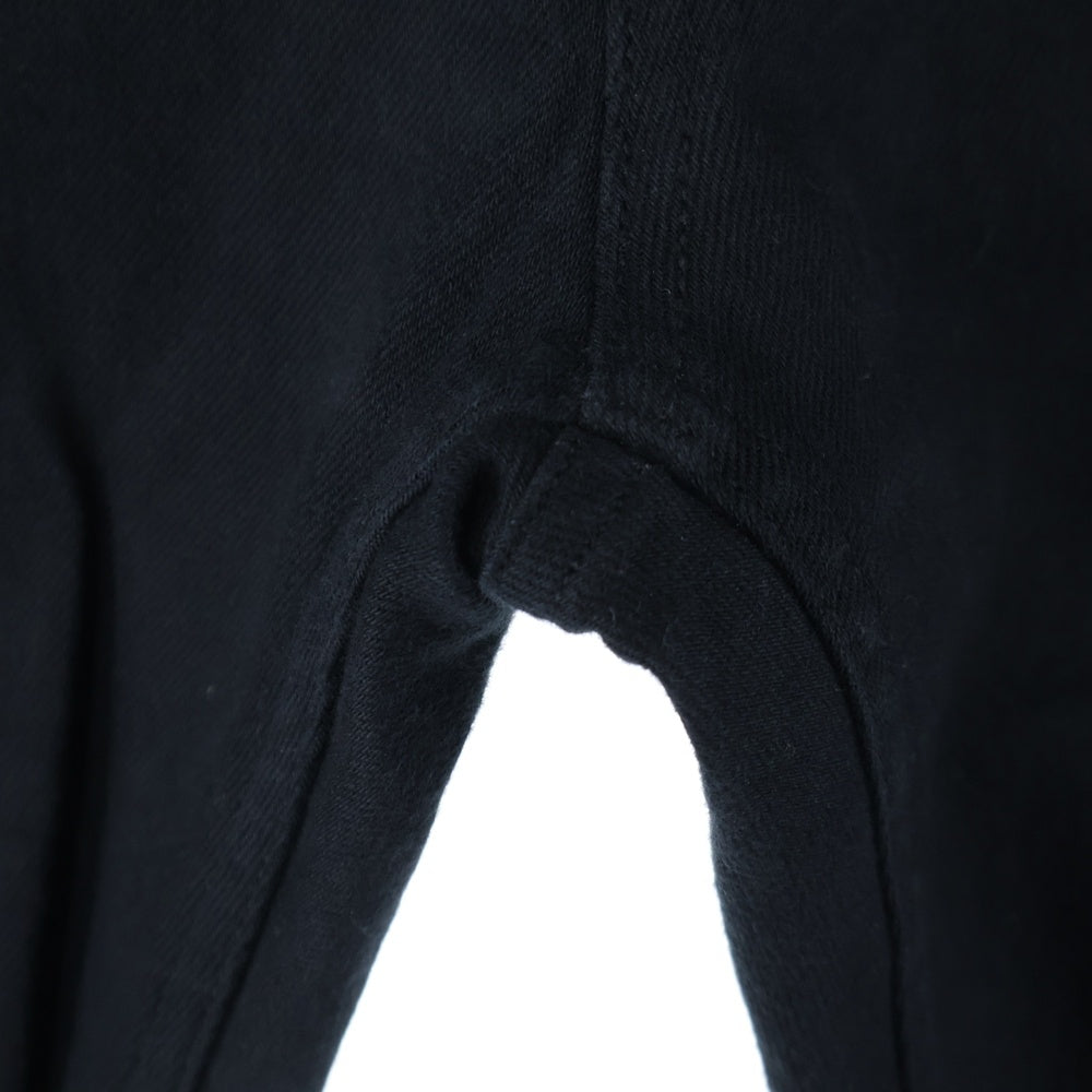 ISAMU KATAYAMA BACKLASH(イサムカタヤマバックラッシュ) 13oz STRETCH DENIM SHIN KURO セミサルエル ストレッチデニム スキニーパンツ ブラック 2027-02