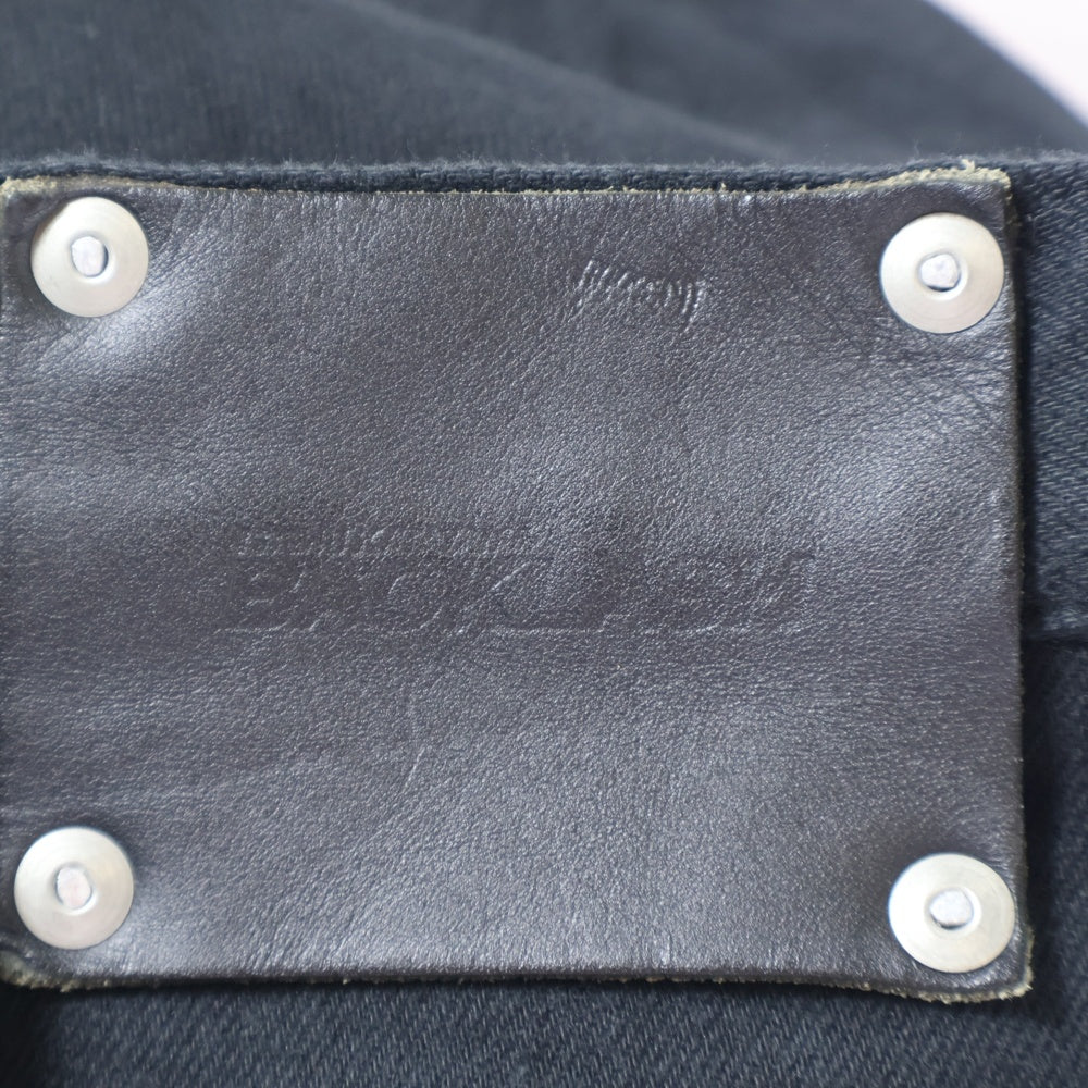 ISAMU KATAYAMA BACKLASH(イサムカタヤマバックラッシュ) 13oz STRETCH DENIM SHIN KURO セミサルエル ストレッチデニム スキニーパンツ ブラック 2027-02