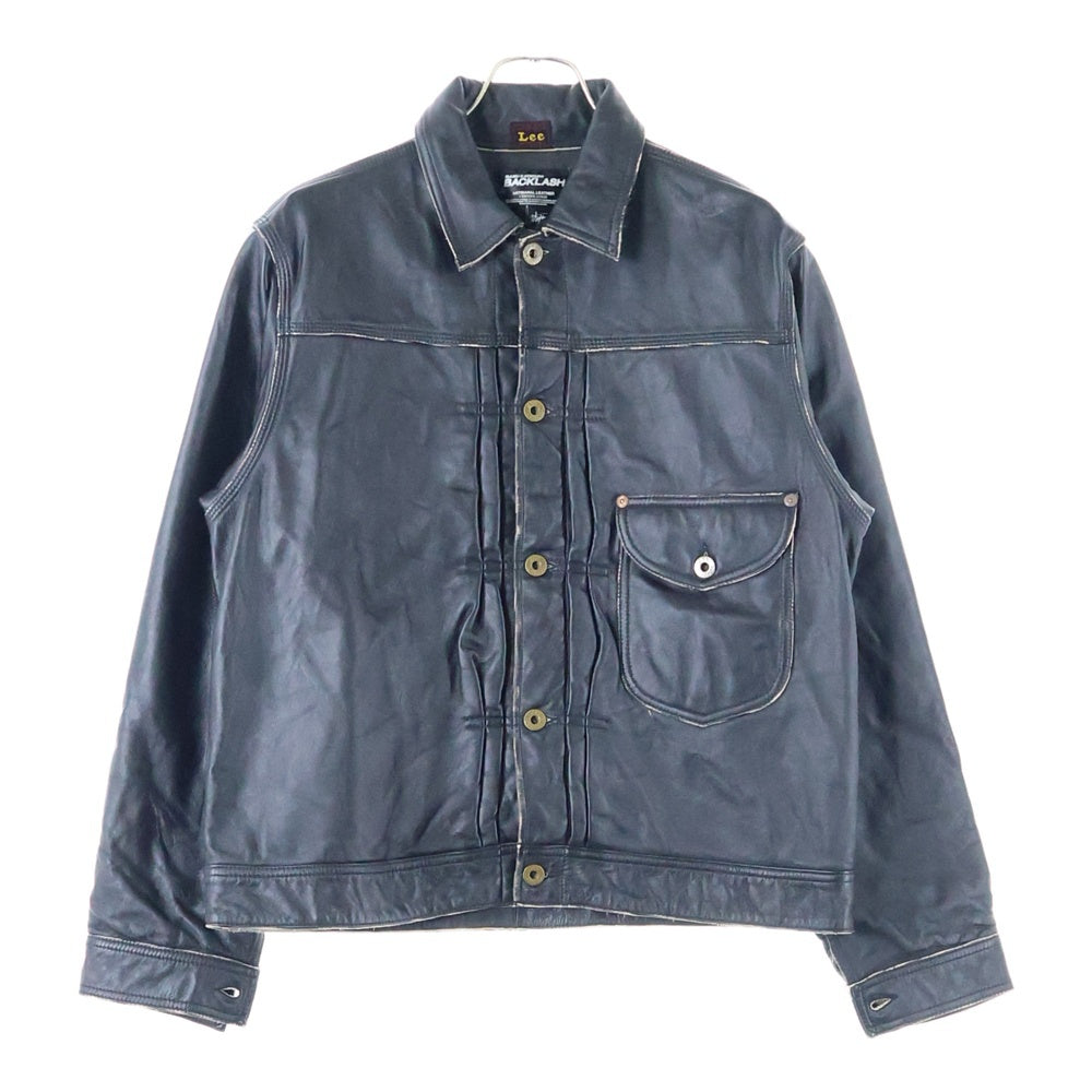 ISAMU KATAYAMA BACKLASH(イサムカタヤマバックラッシュ) ×LEE COWBOY JACKET リー カウレザー カウボーイジャケット ブラック LB0601