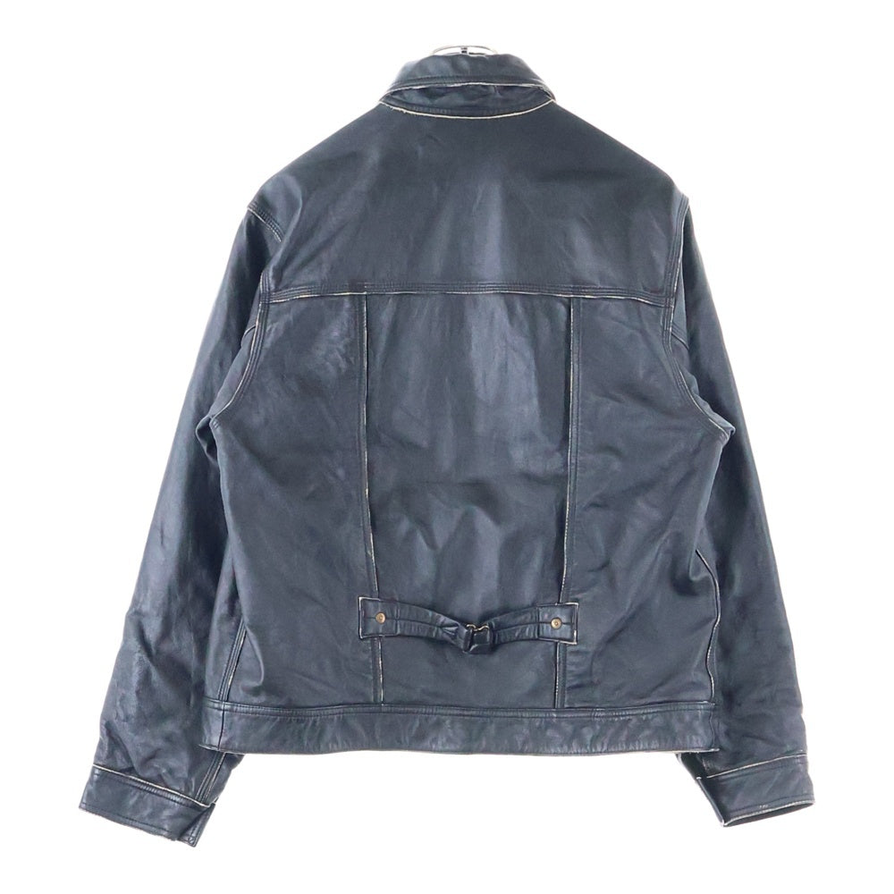 ISAMU KATAYAMA BACKLASH(イサムカタヤマバックラッシュ) ×LEE COWBOY JACKET リー カウレザー カウボーイジャケット ブラック LB0601
