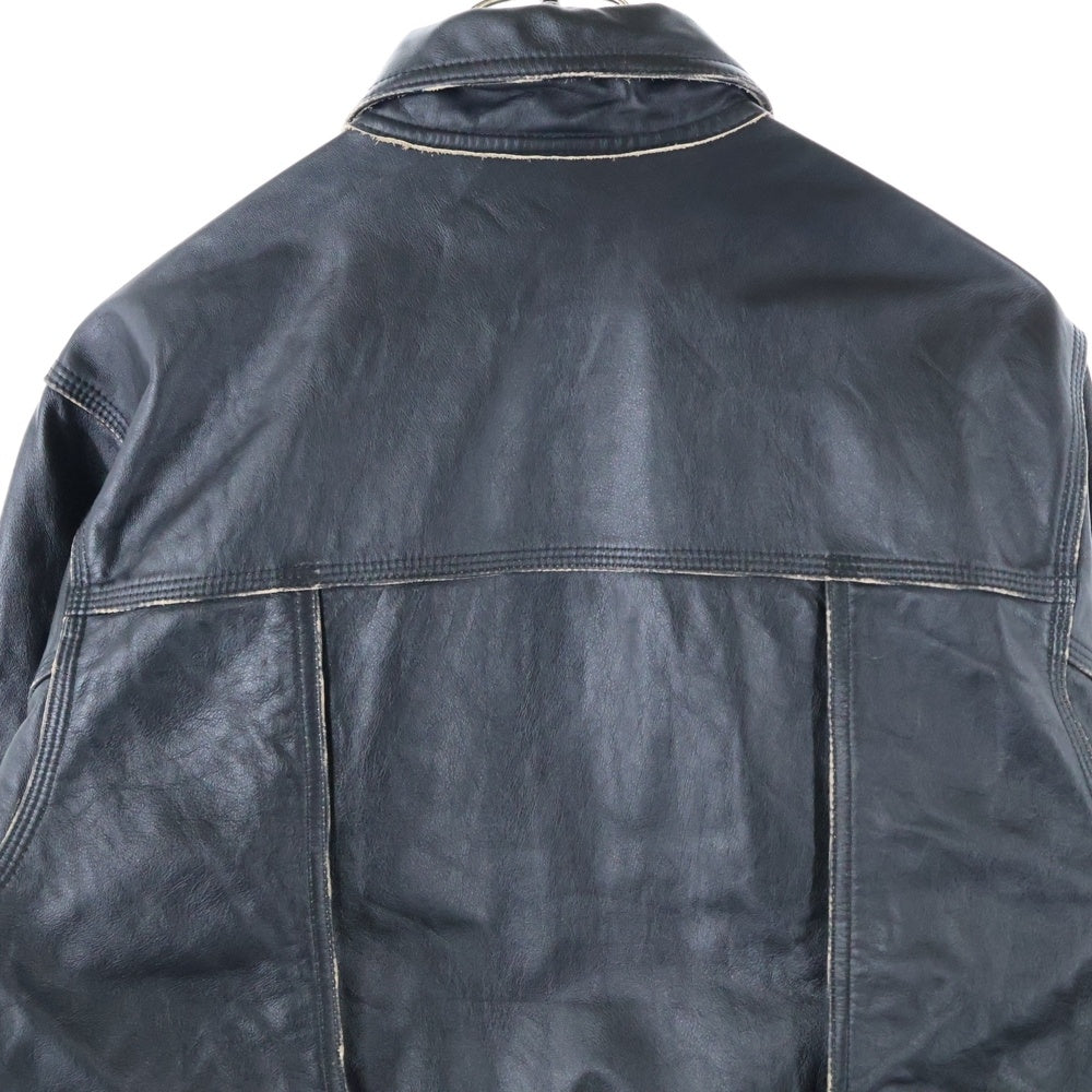 ISAMU KATAYAMA BACKLASH(イサムカタヤマバックラッシュ) ×LEE COWBOY JACKET リー カウレザー カウボーイジャケット ブラック LB0601