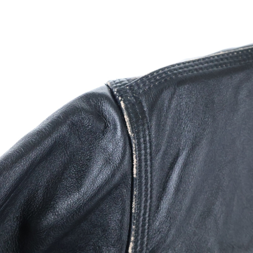 ISAMU KATAYAMA BACKLASH(イサムカタヤマバックラッシュ) ×LEE COWBOY JACKET リー カウレザー カウボーイジャケット ブラック LB0601