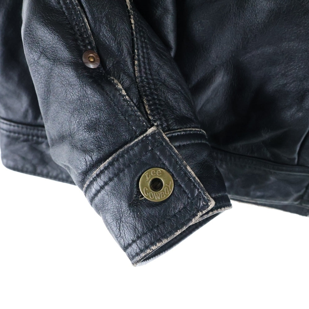 ISAMU KATAYAMA BACKLASH(イサムカタヤマバックラッシュ) ×LEE COWBOY JACKET リー カウレザー カウボーイジャケット ブラック LB0601