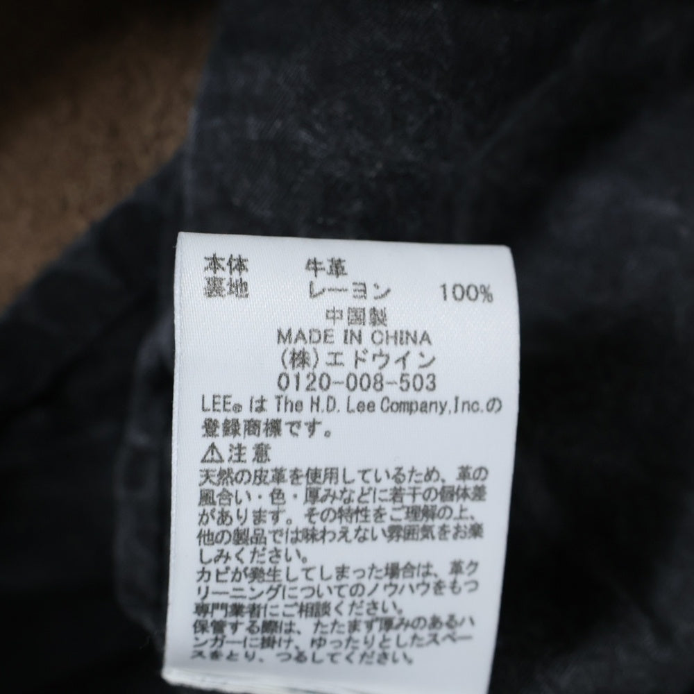 ISAMU KATAYAMA BACKLASH(イサムカタヤマバックラッシュ) ×LEE COWBOY JACKET リー カウレザー カウボーイジャケット ブラック LB0601