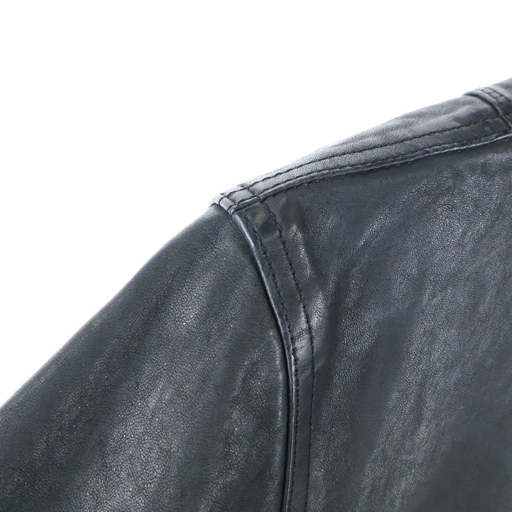 ISAMU KATAYAMA BACKLASH(イサムカタヤマバックラッシュ) TRUCKER BLOUSON GARMENT DYED ホースレザー ガーメントダイ トラッカーブルゾン ジャケット ブラック 2037-02