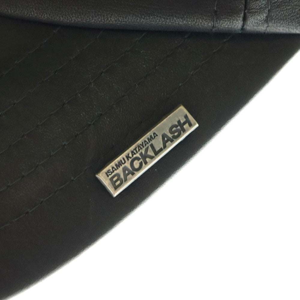 ISAMU KATAYAMA BACKLASH(イサムカタヤマバックラッシュ) FURNITURE LEATHER CAP ファニチャーレザーキャップ 帽子 ブラック 858-04
