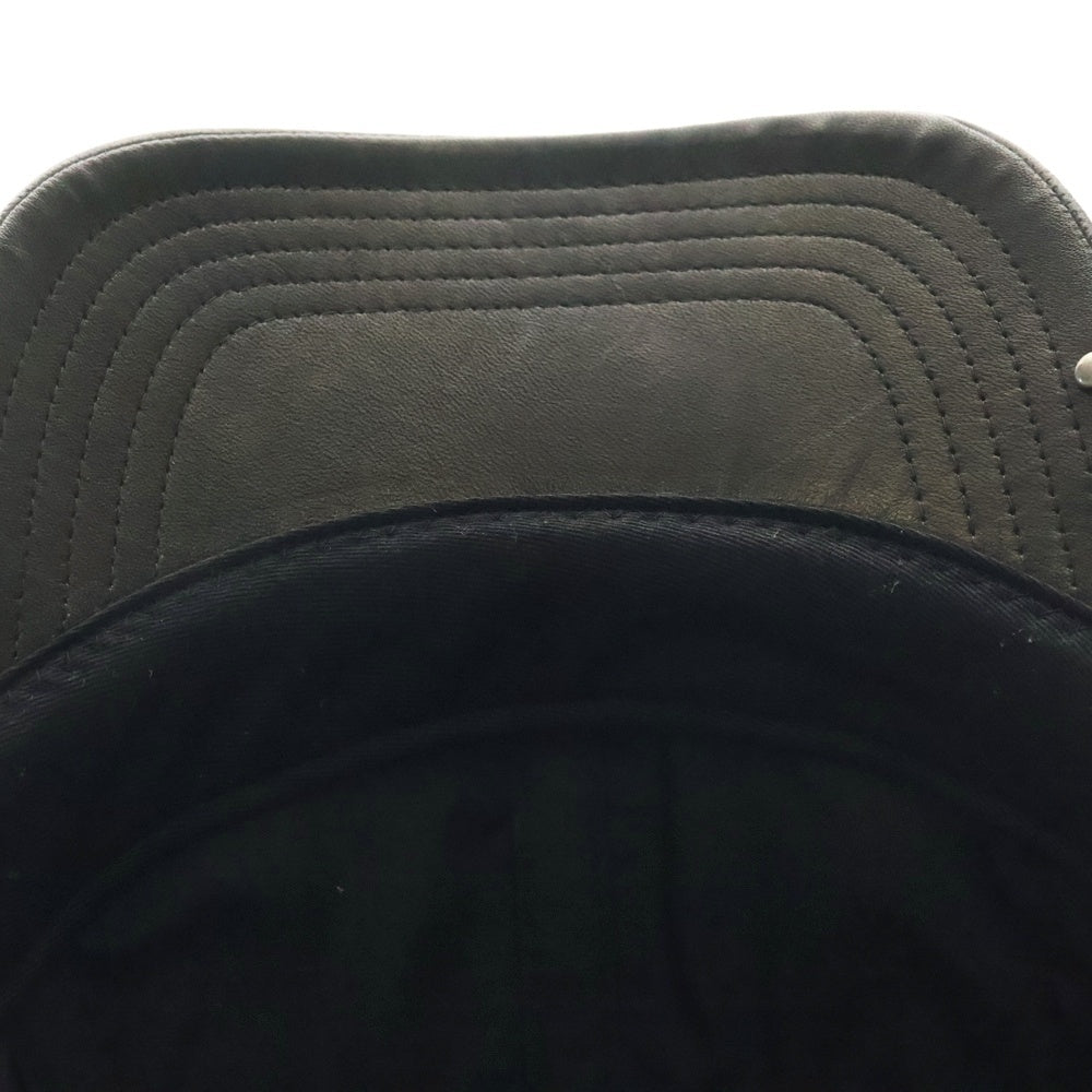 ISAMU KATAYAMA BACKLASH(イサムカタヤマバックラッシュ) FURNITURE LEATHER CAP ファニチャーレザーキャップ 帽子 ブラック 858-04