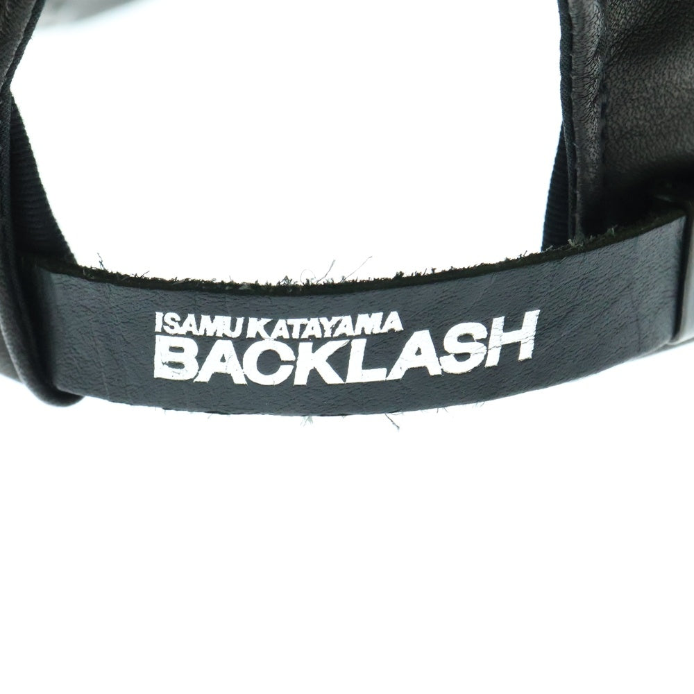 ISAMU KATAYAMA BACKLASH(イサムカタヤマバックラッシュ) FURNITURE LEATHER CAP ファニチャーレザーキャップ 帽子 ブラック 858-04