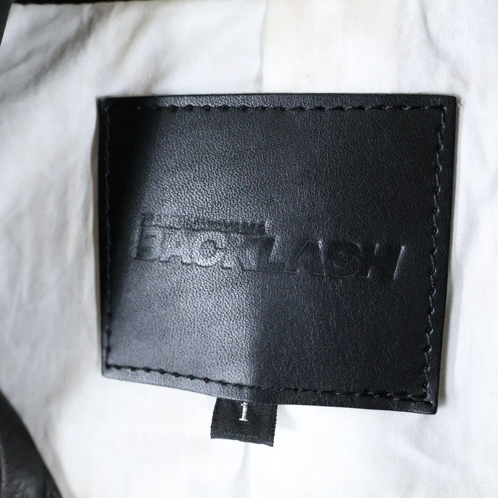 ISAMU KATAYAMA BACKLASH(イサムカタヤマバックラッシュ) MONOCHROME LUXURY STEER DOUBLE RIDERS モノクロームラグジュアリー カウレザー ダブルライダースジャケットブラック 2078-06