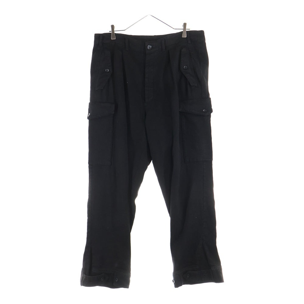ISAMU KATAYAMA BACKLASH(イサムカタヤマバックラッシュ) WOOL LINEN GARMENT NATURAL DYED CARGO PANTS 天然草木染 リネンウール カーゴパンツ ブラック 2020-01
