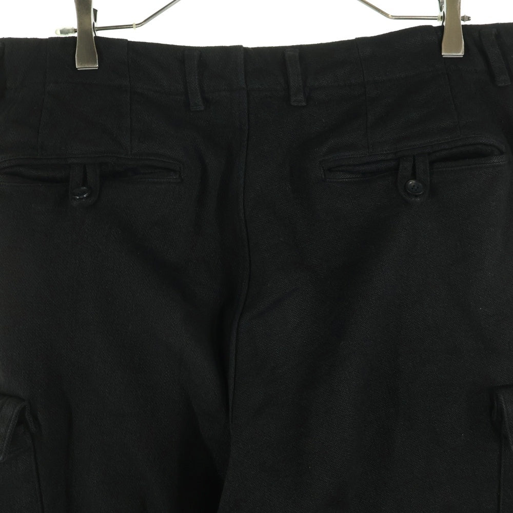 ISAMU KATAYAMA BACKLASH(イサムカタヤマバックラッシュ) WOOL LINEN GARMENT NATURAL DYED CARGO PANTS 天然草木染 リネンウール カーゴパンツ ブラック 2020-01