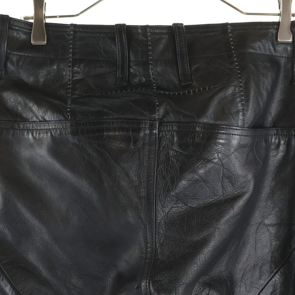 THEE OLD CIRCUS(ジオールドサーカス) IRON HORSE ROT-9 LEATHER PANTS ホースレザージップフライパンツ ブラック 9-0101