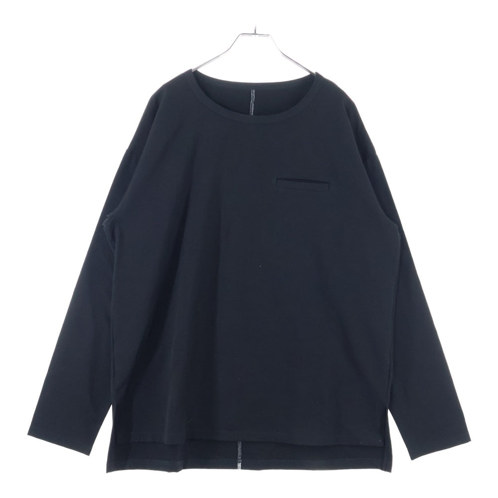 ISAMU KATAYAMA BACKLASH(イサムカタヤマバックラッシュ) THERMO CUT&SEWN / SQUARE CUT バックロックステッチ ストレッチポケット 長袖Tシャツ ブラック 2032-01