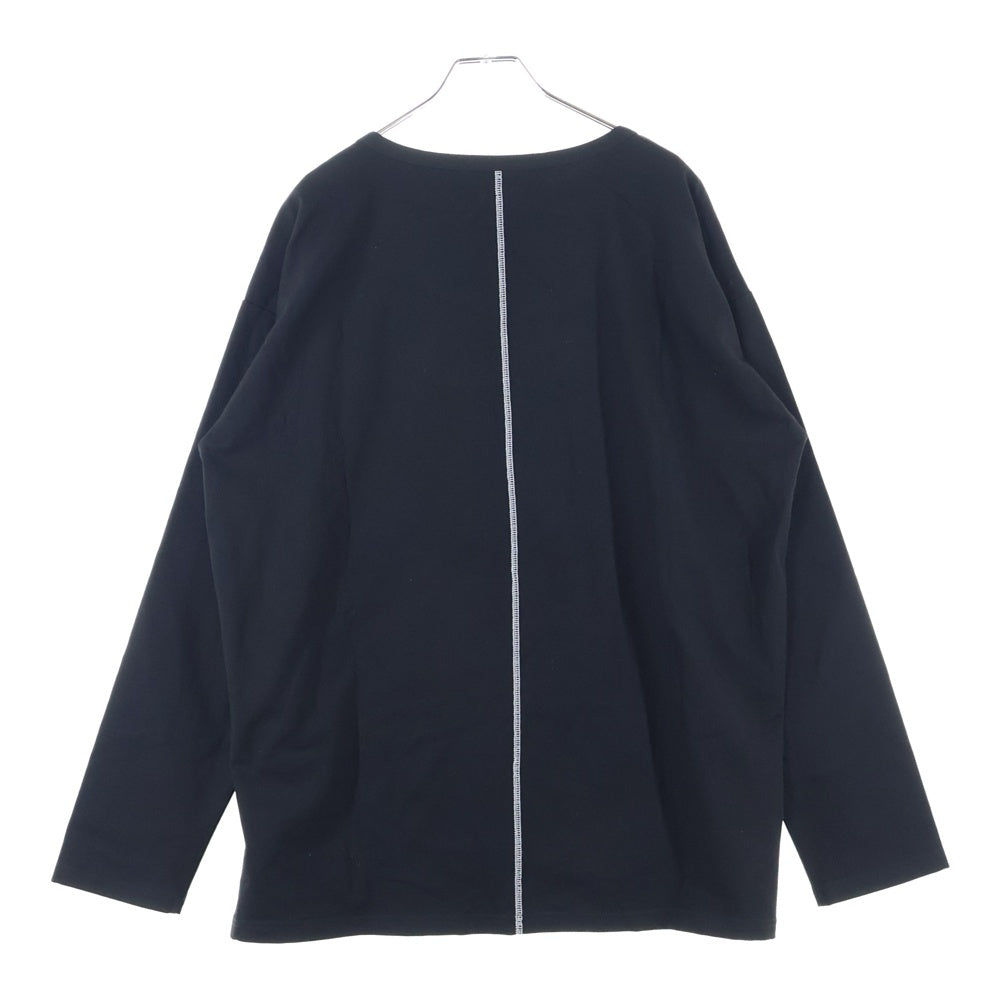 ISAMU KATAYAMA BACKLASH(イサムカタヤマバックラッシュ) THERMO CUT&SEWN / SQUARE CUT バックロックステッチ ストレッチポケット 長袖Tシャツ ブラック 2032-01