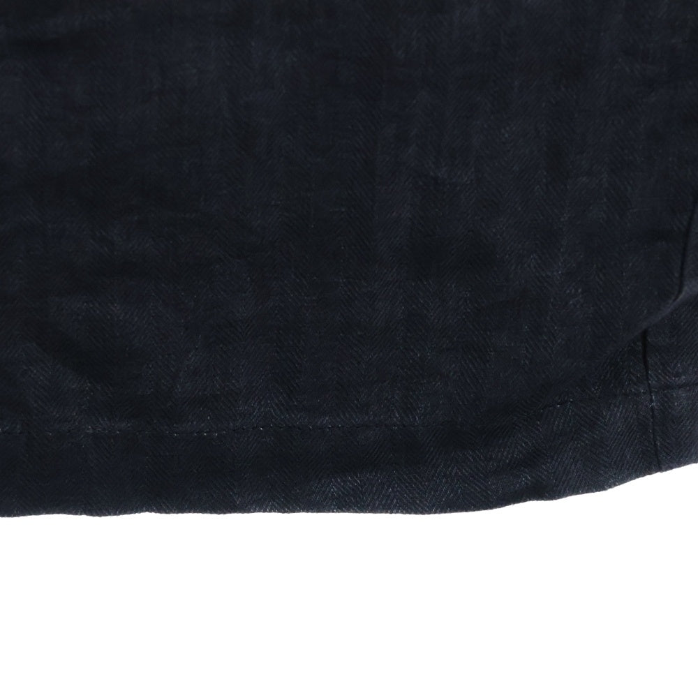 ISAMU KATAYAMA BACKLASH(イサムカタヤマバックラッシュ) へリンボンリネン サルエルイージーパンツ ブラック 1995-02