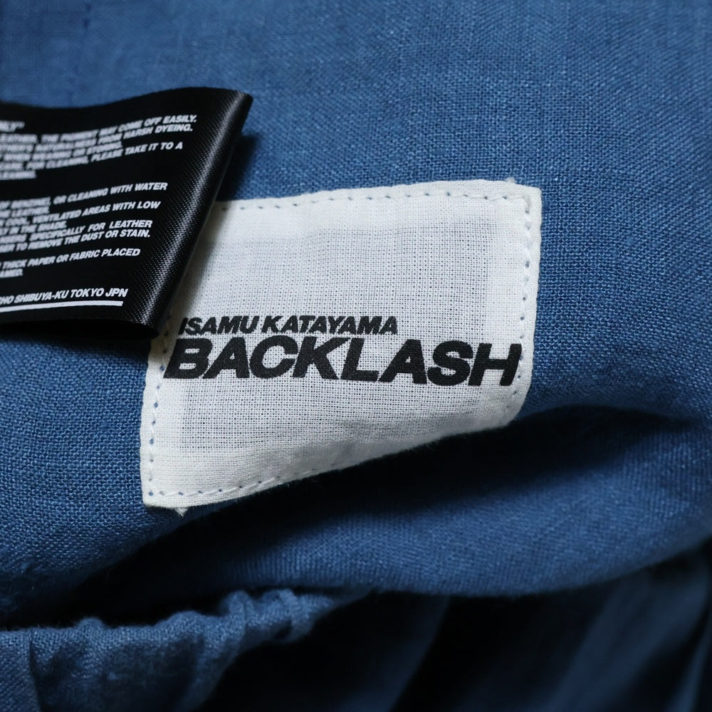 ISAMU KATAYAMA BACKLASH(イサムカタヤマバックラッシュ) へリンボンリネン サルエルイージーパンツ ブルー 2060-05