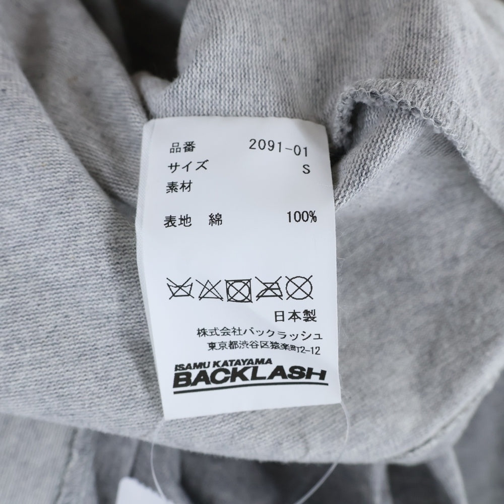 ISAMU KATAYAMA BACKLASH(イサムカタヤマバックラッシュ) COTTON JERSEY L/S TOPS 天竺織 長袖Tシャツ クルーネックカットソー グレー 2091-01