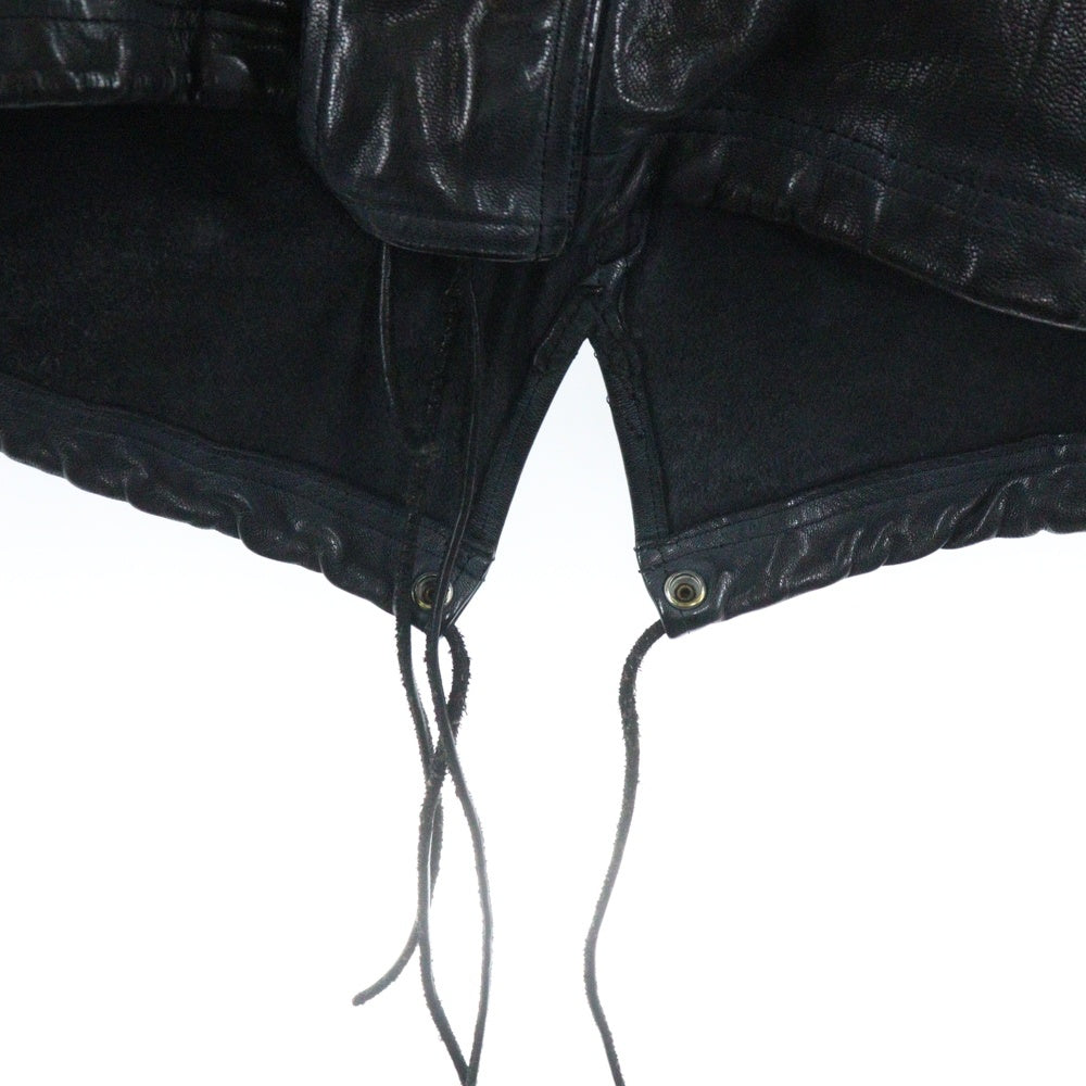 ISAMU KATAYAMA BACKLASH(イサムカタヤマバックラッシュ) GARMENT + SPRAY DYED GOAT LEATHER MODS COAT ゴートタンニン製品染 ジップアップレザーモッズコート ブラック 1903-03