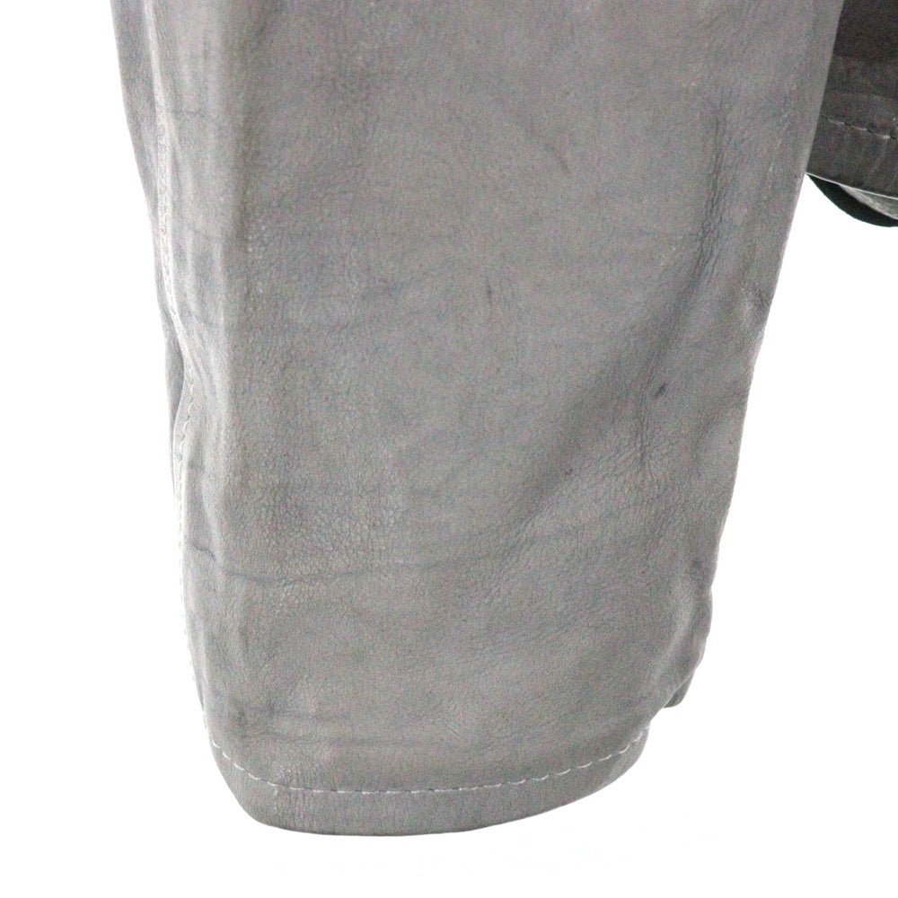 ISAMU KATAYAMA BACKLASH(イサムカタヤマバックラッシュ) JAPAN CALF NATURAL DYED GARMENT-WASH DOUBLE RIDERS ジャパンカーフ 製品染め洗い ダブルライダース レザージャケット グレー 1927-01