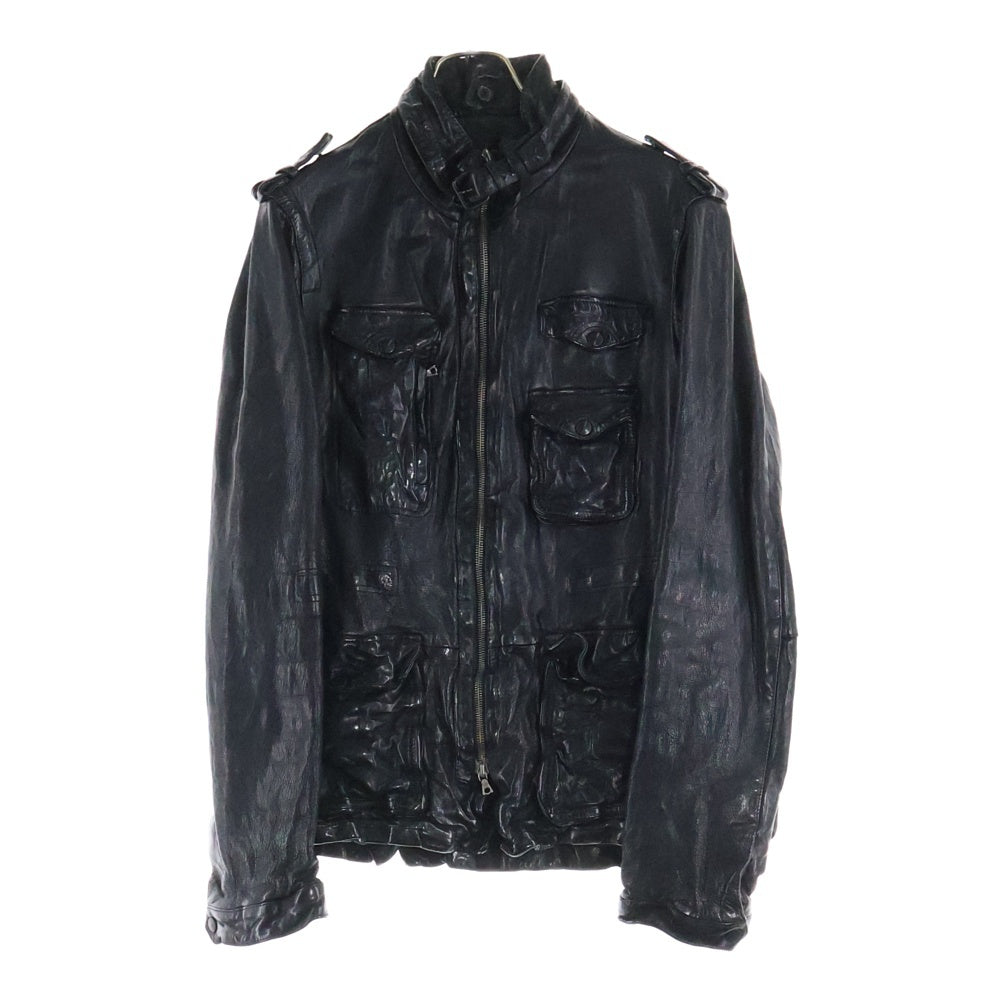 Neil Barrett(ニール バレット) バッファローレザー M65ジップアップジャケット ブラック