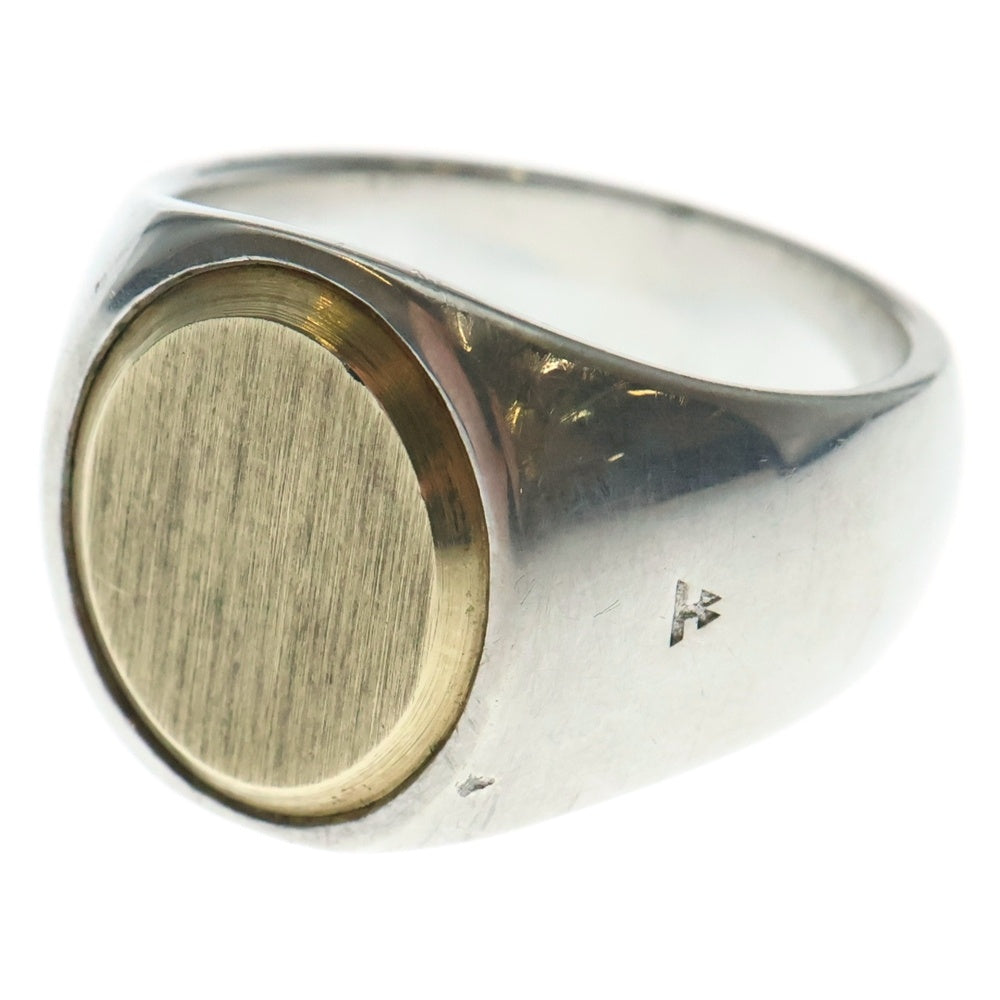TOMWOOD(トムウッド) OVAL GOLD TOP RING オーバル 9K ゴールドトップリング 指輪 シルバー
