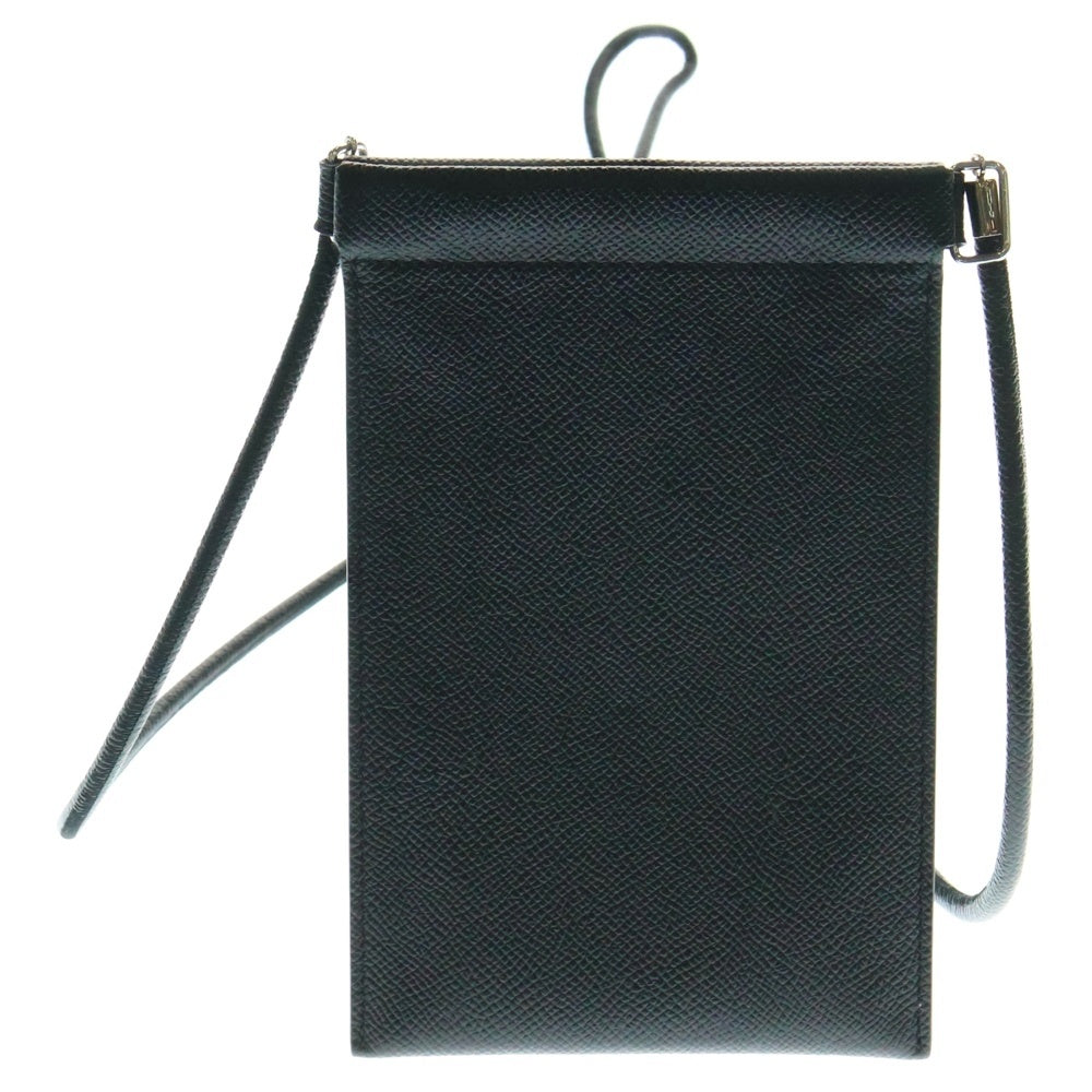 Maison Margiela 11(メゾンマルジェラ11) レザースマートフォンポーチ ショルダーケース ブラック SA1VZ0002