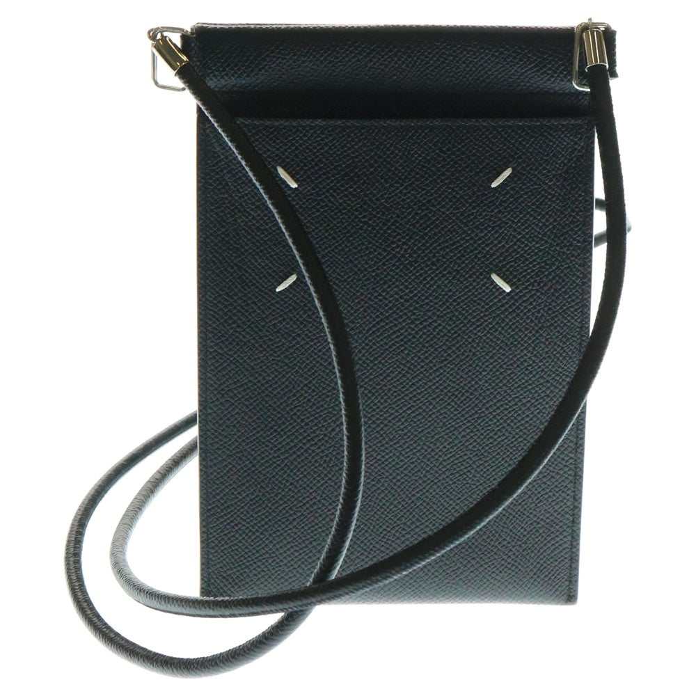 Maison Margiela 11(メゾンマルジェラ11) レザースマートフォンポーチ ショルダーケース ブラック SA1VZ0002