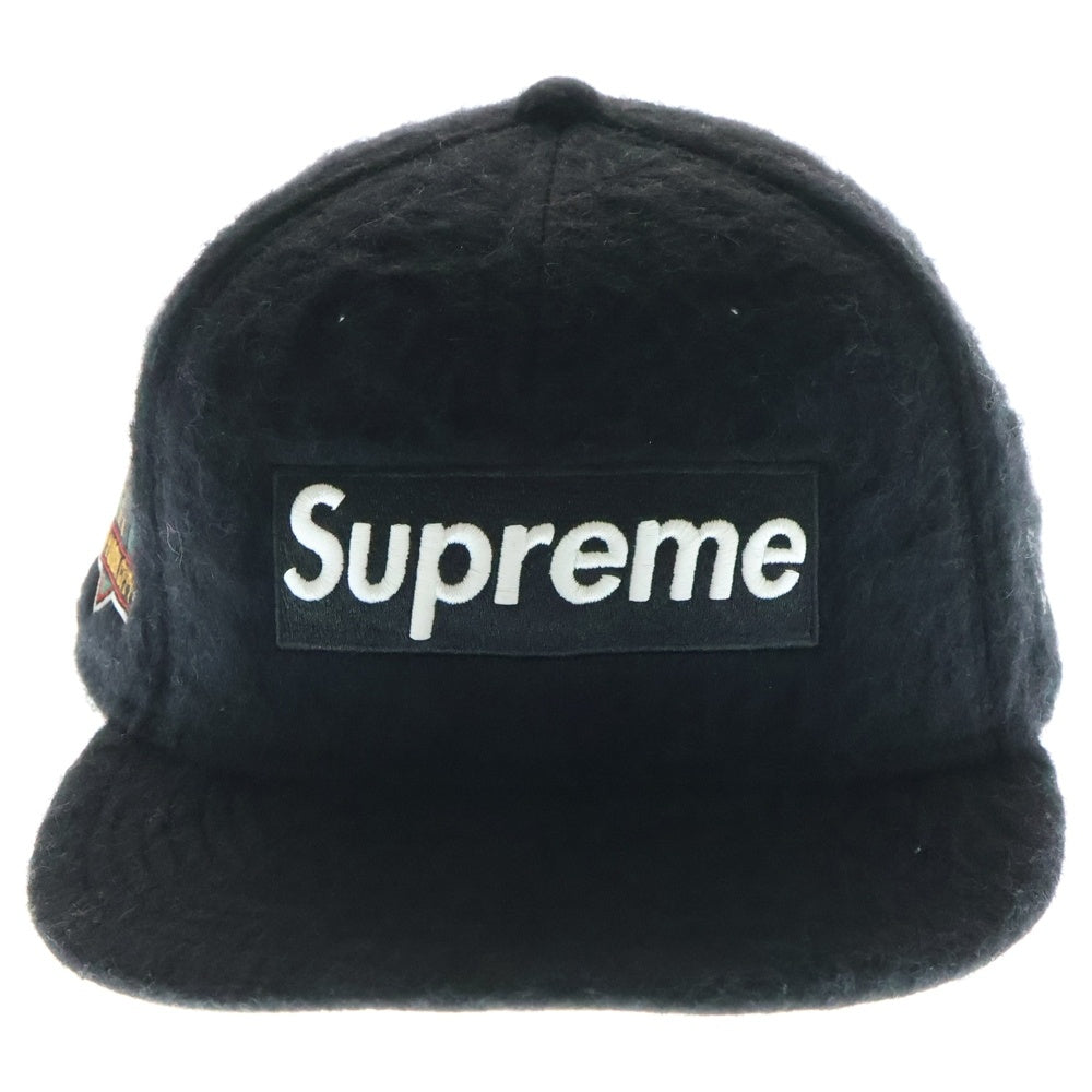 SUPREME(シュプリーム) 24AW ×NEW ERA Brushed Wool Box Logo ブラッシュド ボックスロゴ ウール 6パネルキャップ 帽子 ブラック