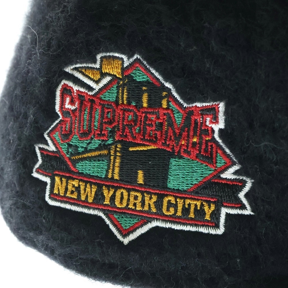 SUPREME(シュプリーム) 24AW ×NEW ERA Brushed Wool Box Logo ブラッシュド ボックスロゴ ウール 6パネルキャップ 帽子 ブラック