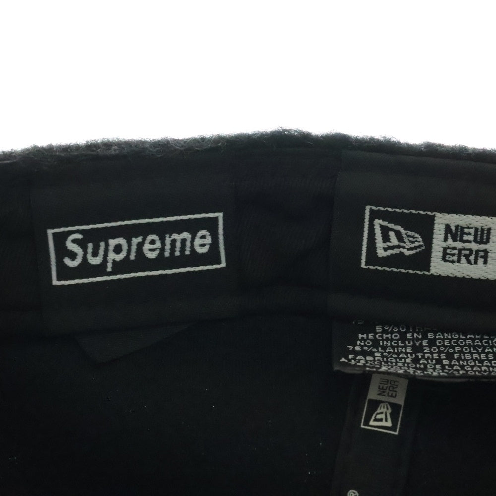 SUPREME(シュプリーム) 24AW ×NEW ERA Brushed Wool Box Logo ブラッシュド ボックスロゴ ウール 6パネルキャップ 帽子 ブラック