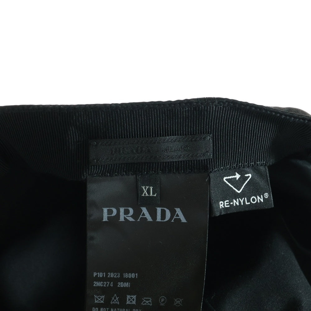 PRADA(プラダ) Re-Nylon Baseball Cap トライアングルロゴ リナイロン ベースボールキャップ 帽子 ブラック 2HC274