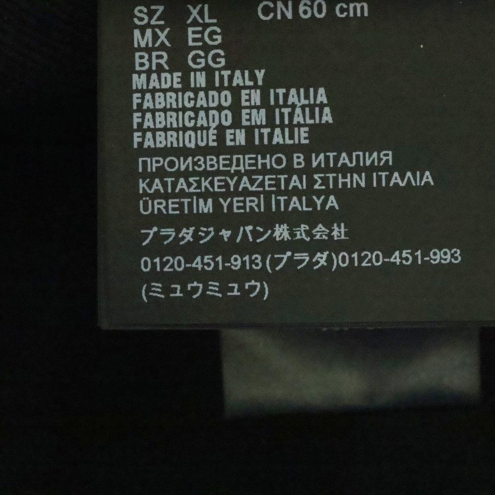 PRADA(プラダ) エンブロイダリー トライアングル ロゴ バケットハット 帽子 ブラック 2HC137