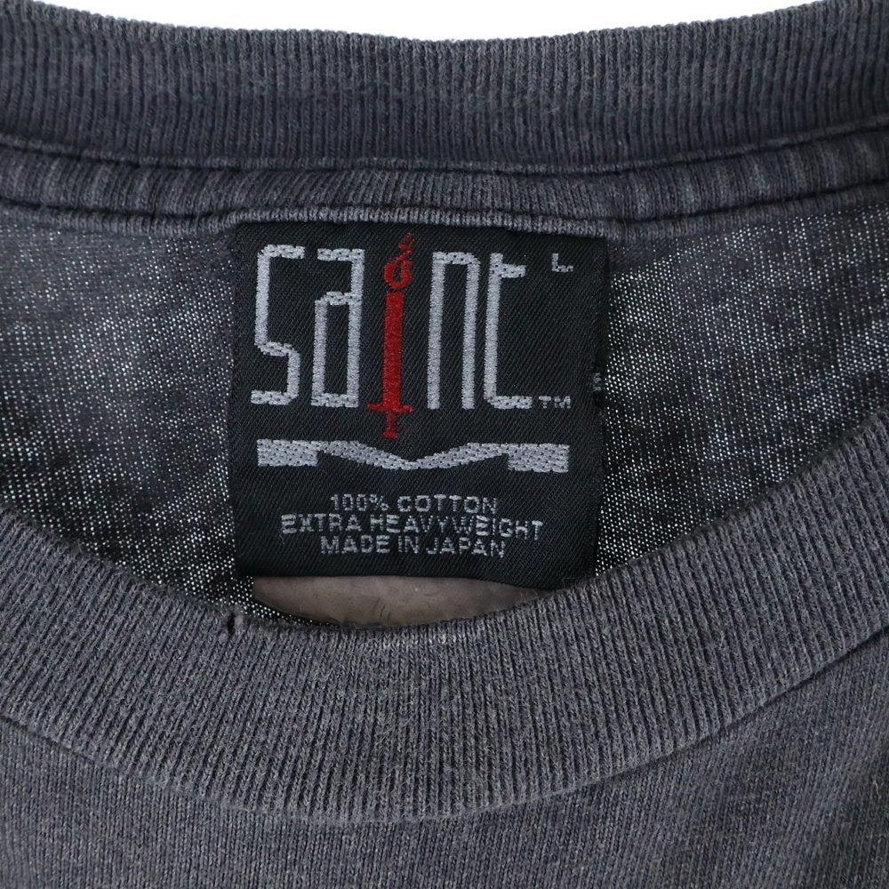 SAINT MICHAEL(セントマイケル) 24SS Coloful Saint SS Tee カラフルロゴ プリント 半袖Tシャツ カットソー チャコールグレー SM-YS8-0000-001