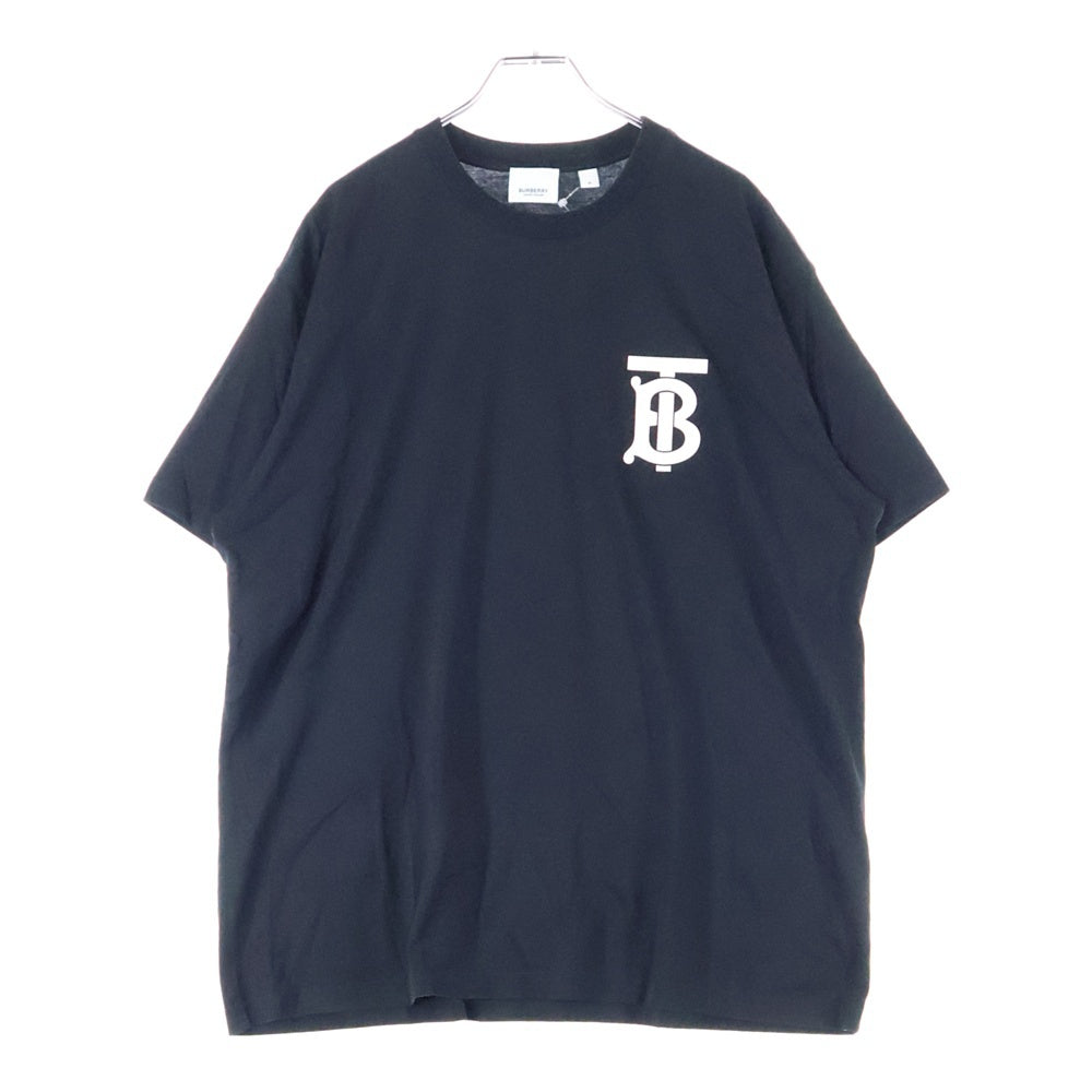 BURBERRY(バーバリー) EMERSON TB エマソン ラバーロゴプリント クルーネック 半袖Tシャツ カットソー ブラック 8017472