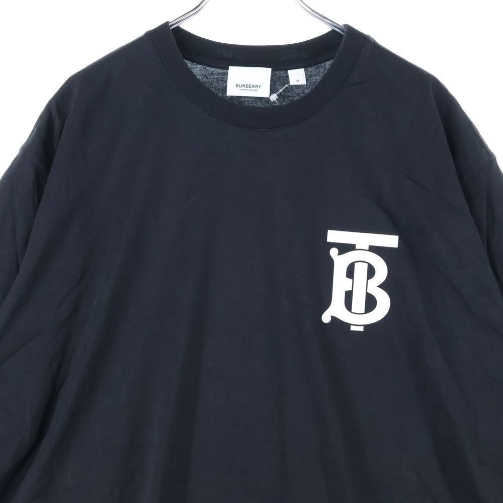 BURBERRY(バーバリー) EMERSON TB エマソン ラバーロゴプリント クルーネック 半袖Tシャツ カットソー ブラック 8017472