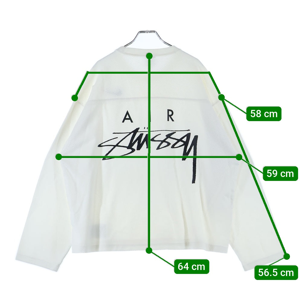 NIKE(ナイキ) ×STUSSY DRI FIT MESH JERSEY ステューシー ドライメッシュジャージ 長袖Tシャツ ホワイト FJ9164‐133