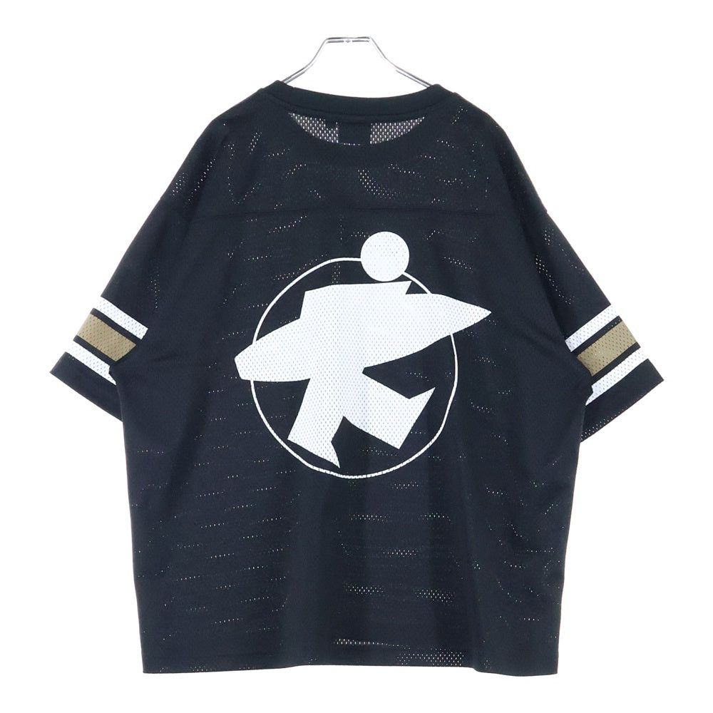 STUSSY(ステューシー) 23AW Surfman Mesh Football Jersey サーフマン メッシュ フットボール ジャージー 半袖カットソー Tシャツ ブラック