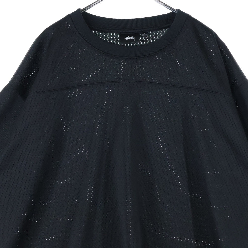 STUSSY(ステューシー) 23AW Surfman Mesh Football Jersey サーフマン メッシュ フットボール ジャージー 半袖カットソー Tシャツ ブラック