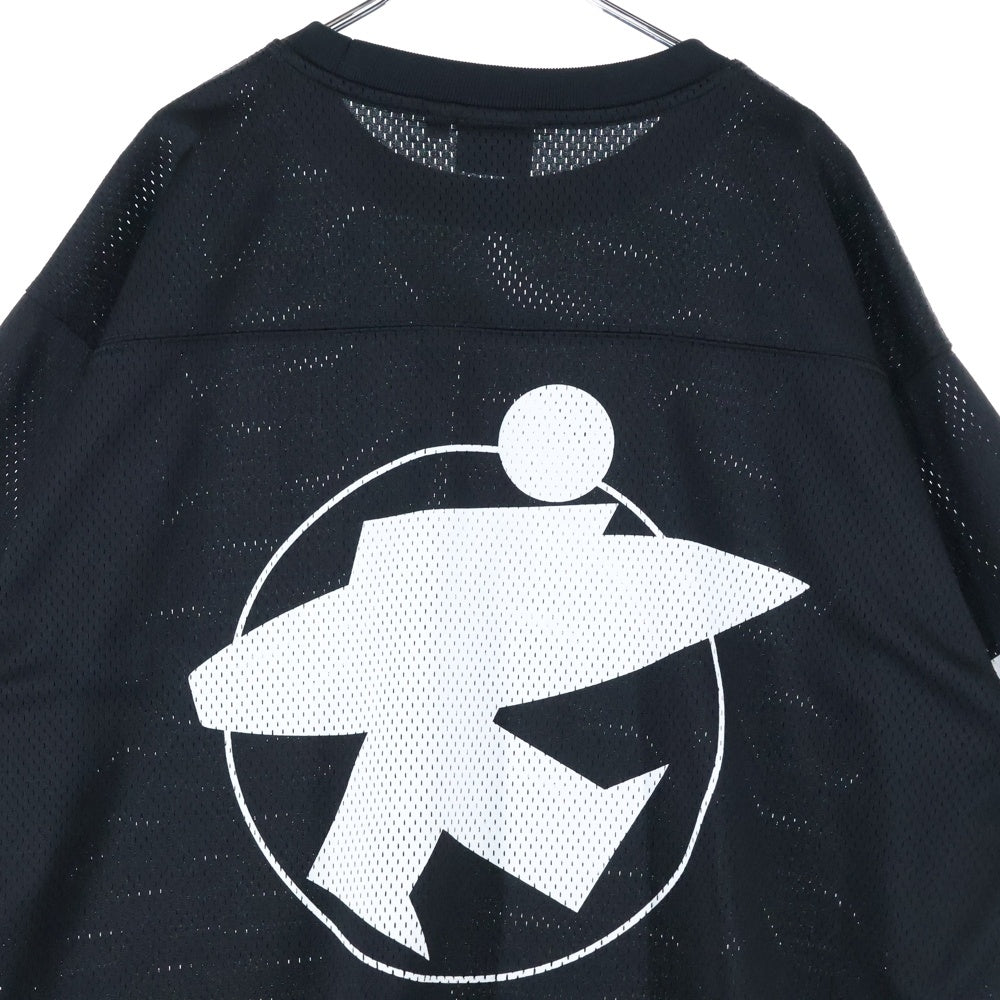 STUSSY(ステューシー) 23AW Surfman Mesh Football Jersey サーフマン メッシュ フットボール ジャージー 半袖カットソー Tシャツ ブラック