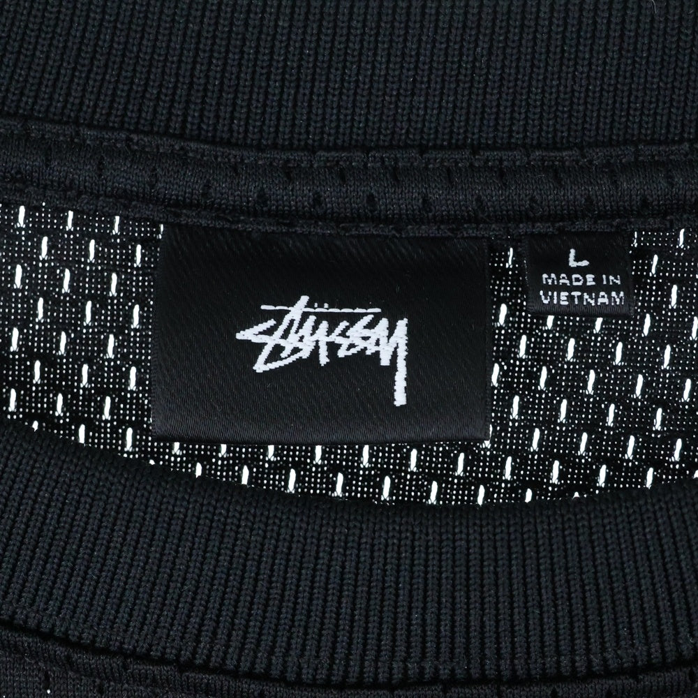 STUSSY(ステューシー) 23AW Surfman Mesh Football Jersey サーフマン メッシュ フットボール ジャージー 半袖カットソー Tシャツ ブラック