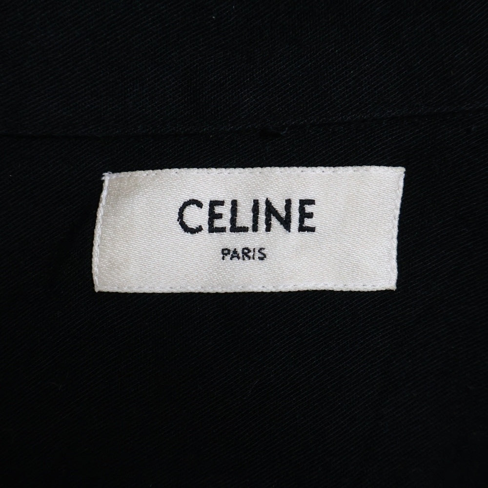 CELINE(セリーヌ) 22AW ロゴ 刺繍 ルーズ ボーリング半袖シャツ ブラック 2C831171S