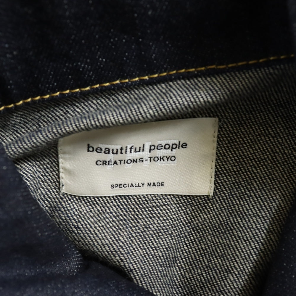 beautiful people(ビューティフルピープル) selvedge denim big blouson セルビッジデニム ビッグ ブルゾン ジャケット インディゴ 1000102017
