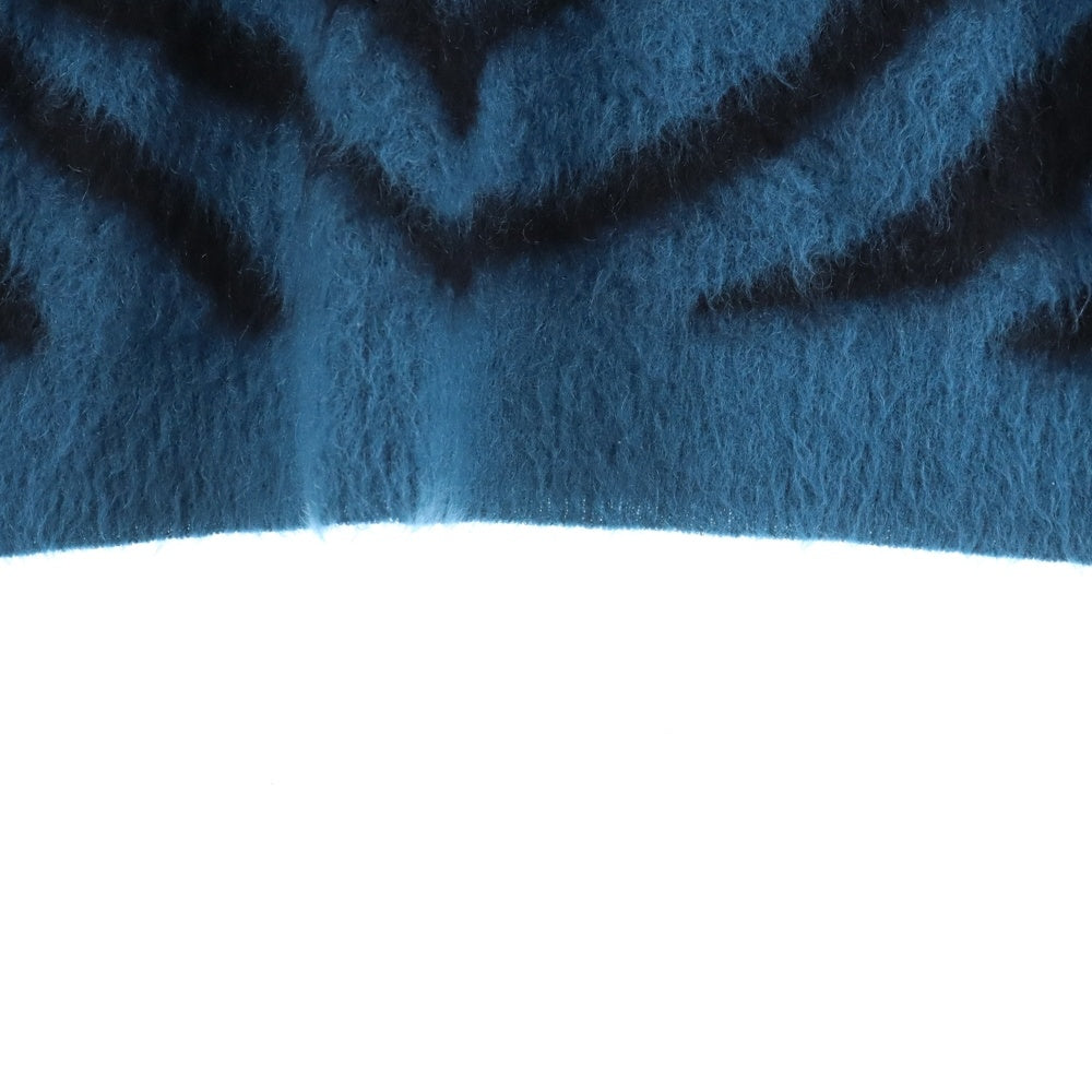 MINEDENIM(マインデニム) Zebra Mohair Knit Crewneck Pullover ゼブラ モヘア クルーネック プルオーバー ニット ブルー 2310‐6002‐37‐022